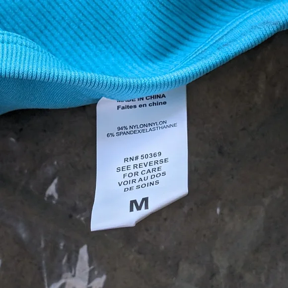 Jockey Essentials Cyan Blue Racerback Seamfree Jersey Ribbed Sports Bra NWT - Picture 5 of 12